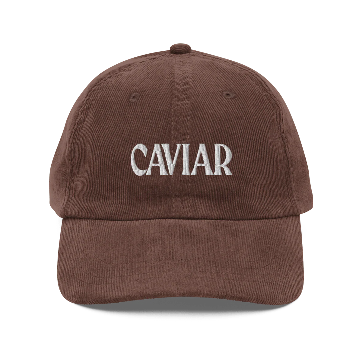 Caviar Embroidered Corduroy Hat - Image 3