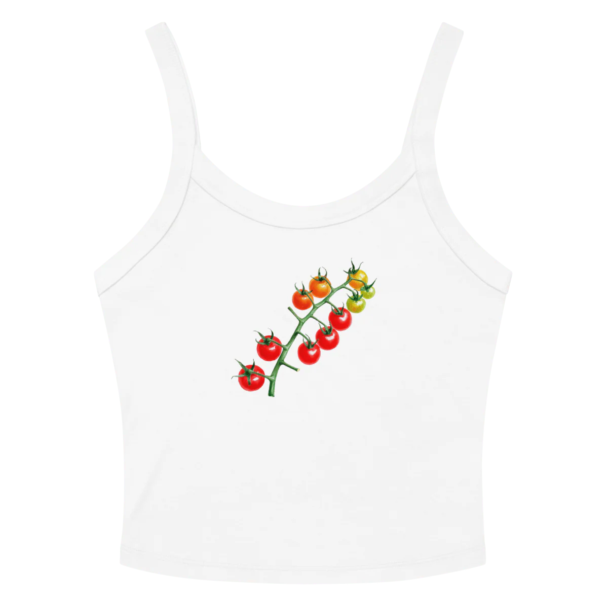 Cherry Tomatoes On A Vine Microrib Tank Top