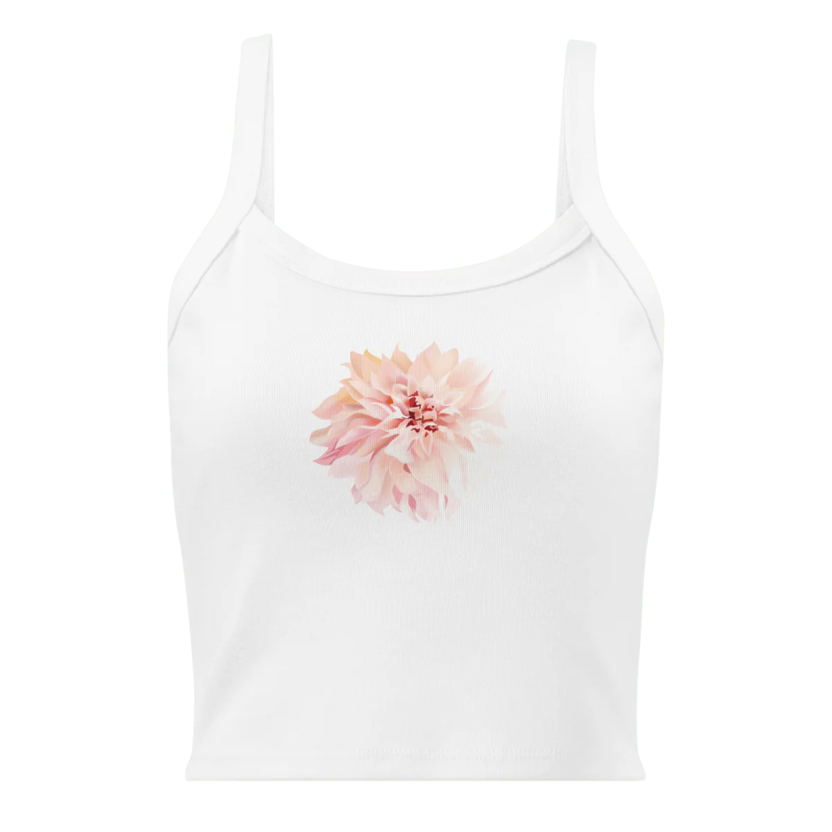White Dahlia Flower Tank Top