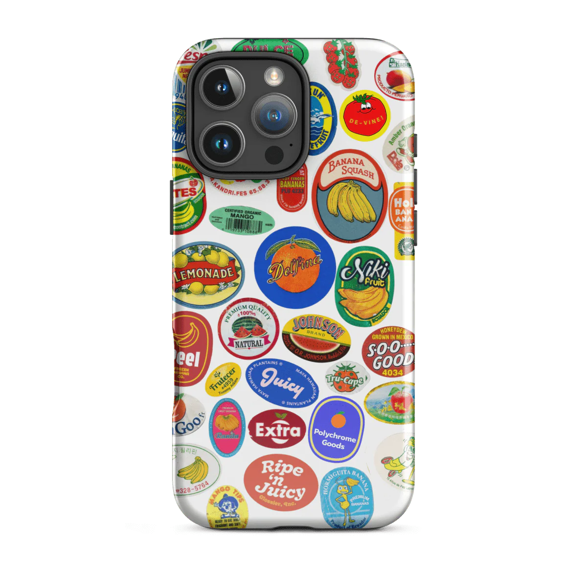 Fruit Stickers 🍊🍒🍋🍍🍏 Phone Case for iPhone (White Background) - Image 6