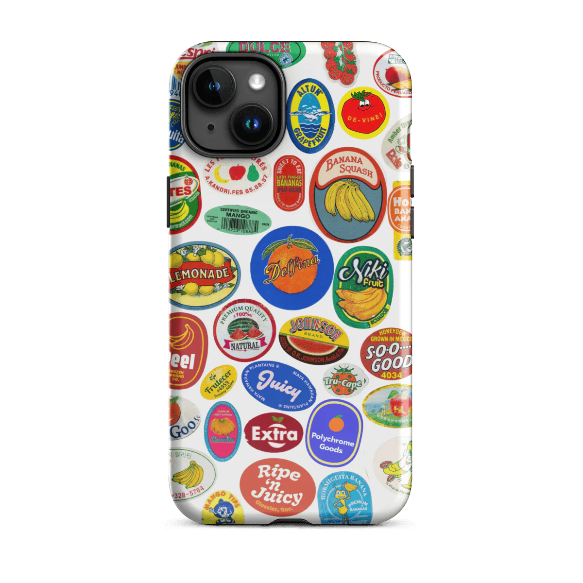 Fruit Stickers 🍊🍒🍋🍍🍏 Phone Case for iPhone (White Background) - Image 8