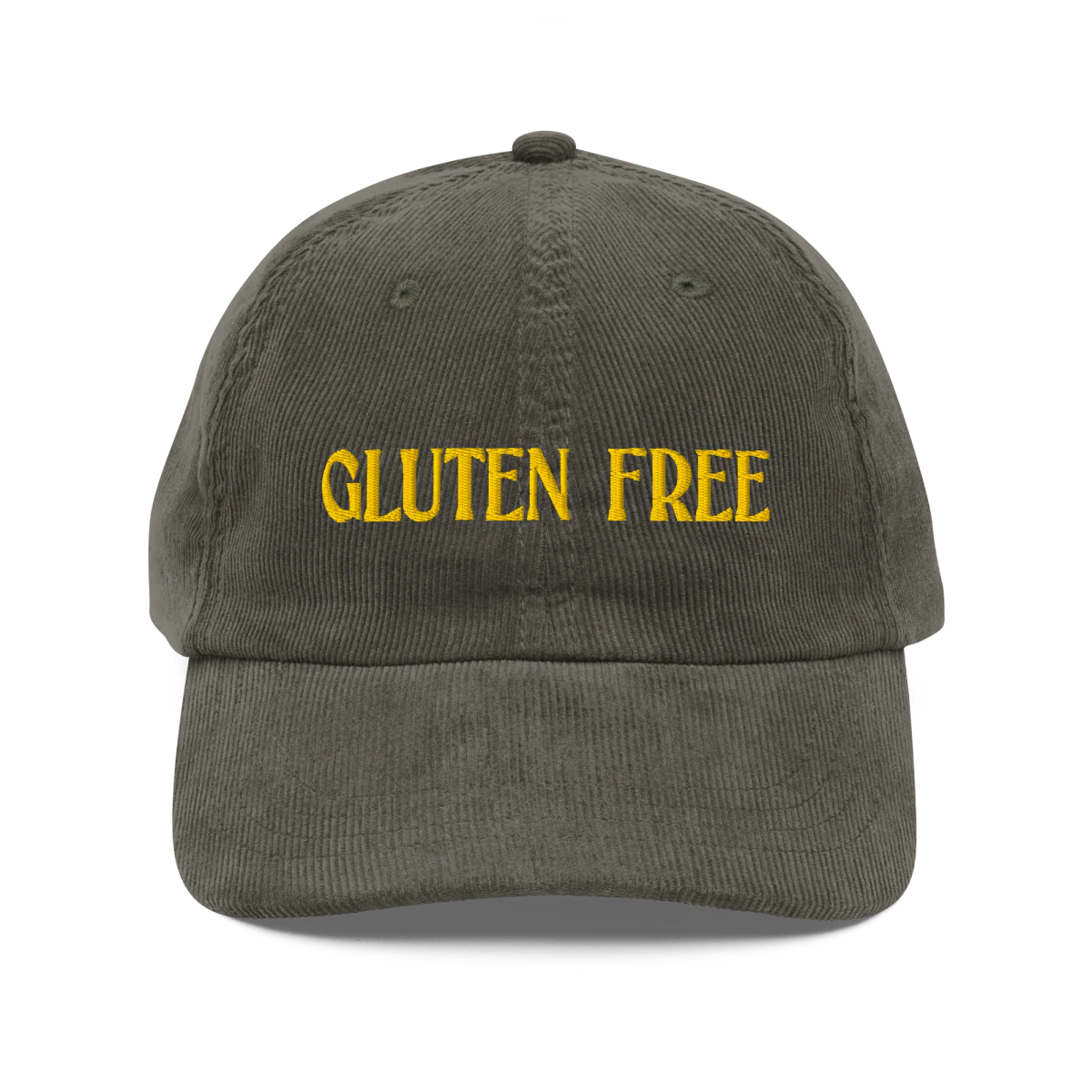 GLUTEN FREE Embroidered Corduroy Hat - Image 3