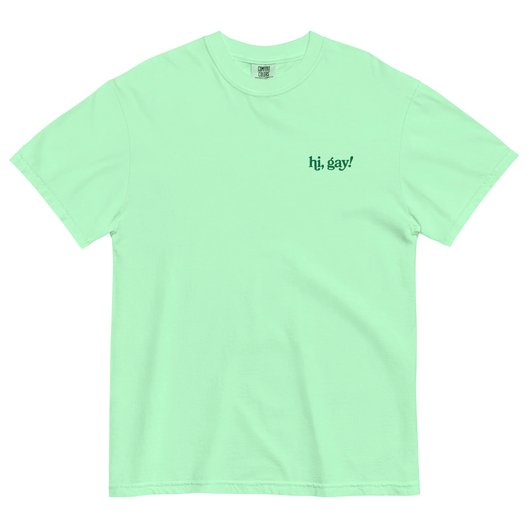 Hi, Gay! Embroidered T-Shirt - Image 5