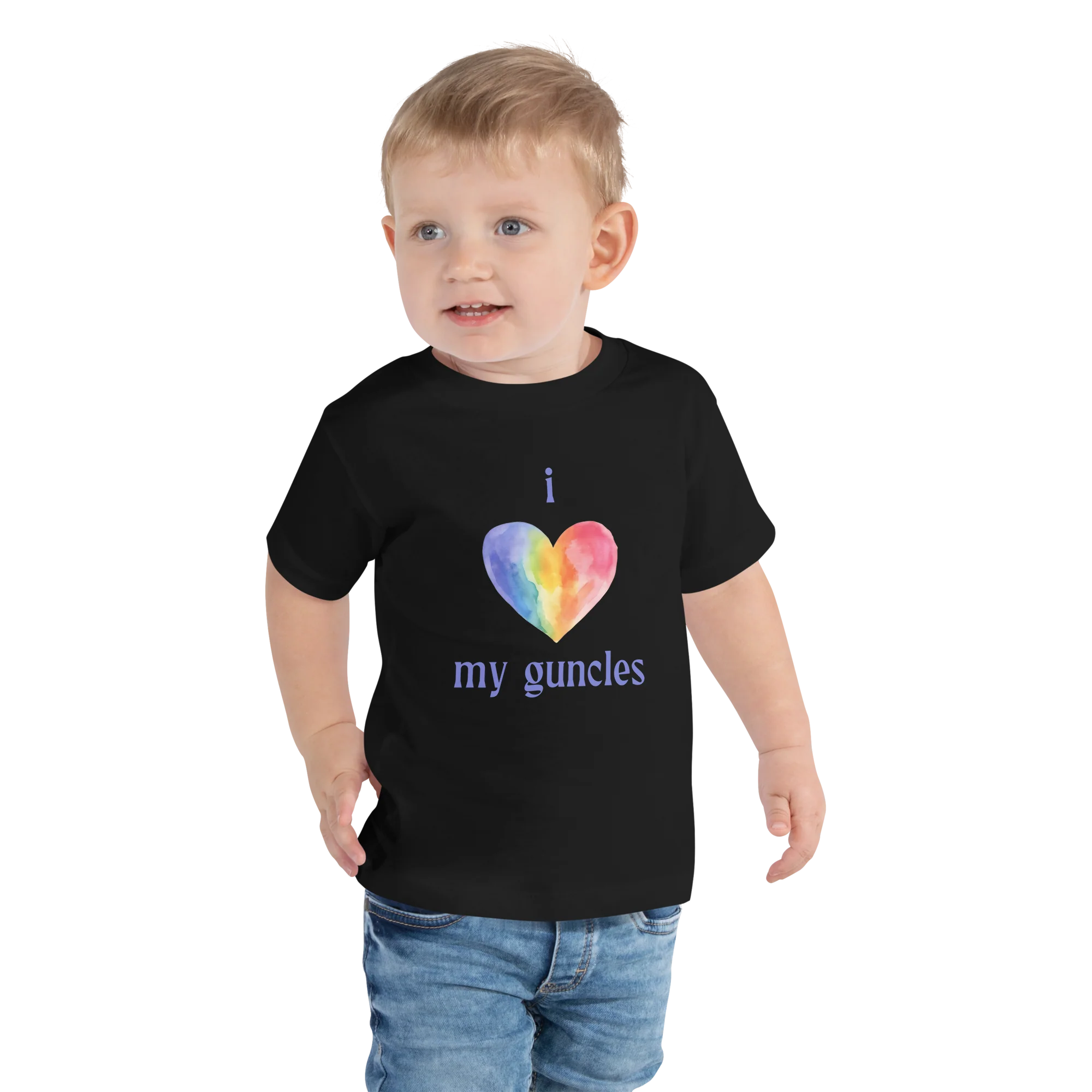 I Heart My Guncles Toddler Short Sleeve Tee - Image 3