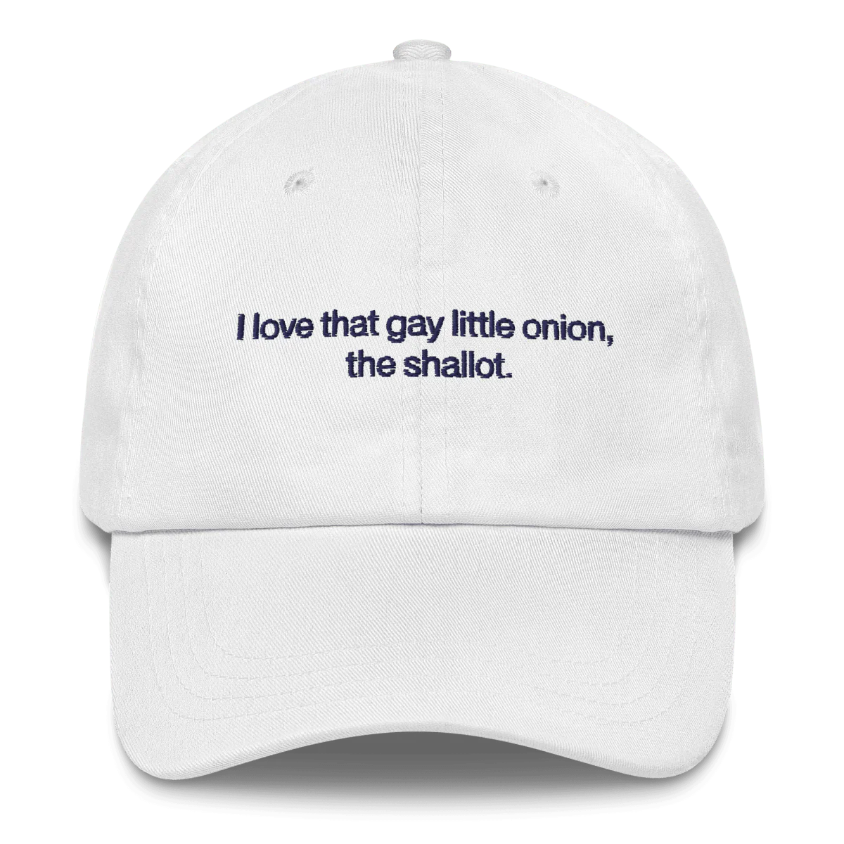 I love that gay little onion, the shallot. Embroidered Hat