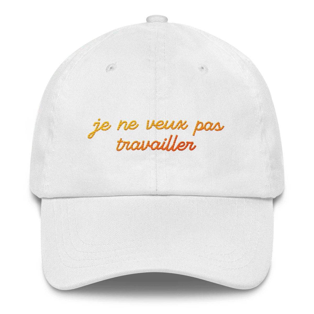 Je Ne Veux Pas Travailler Gradient Embroidered Hat