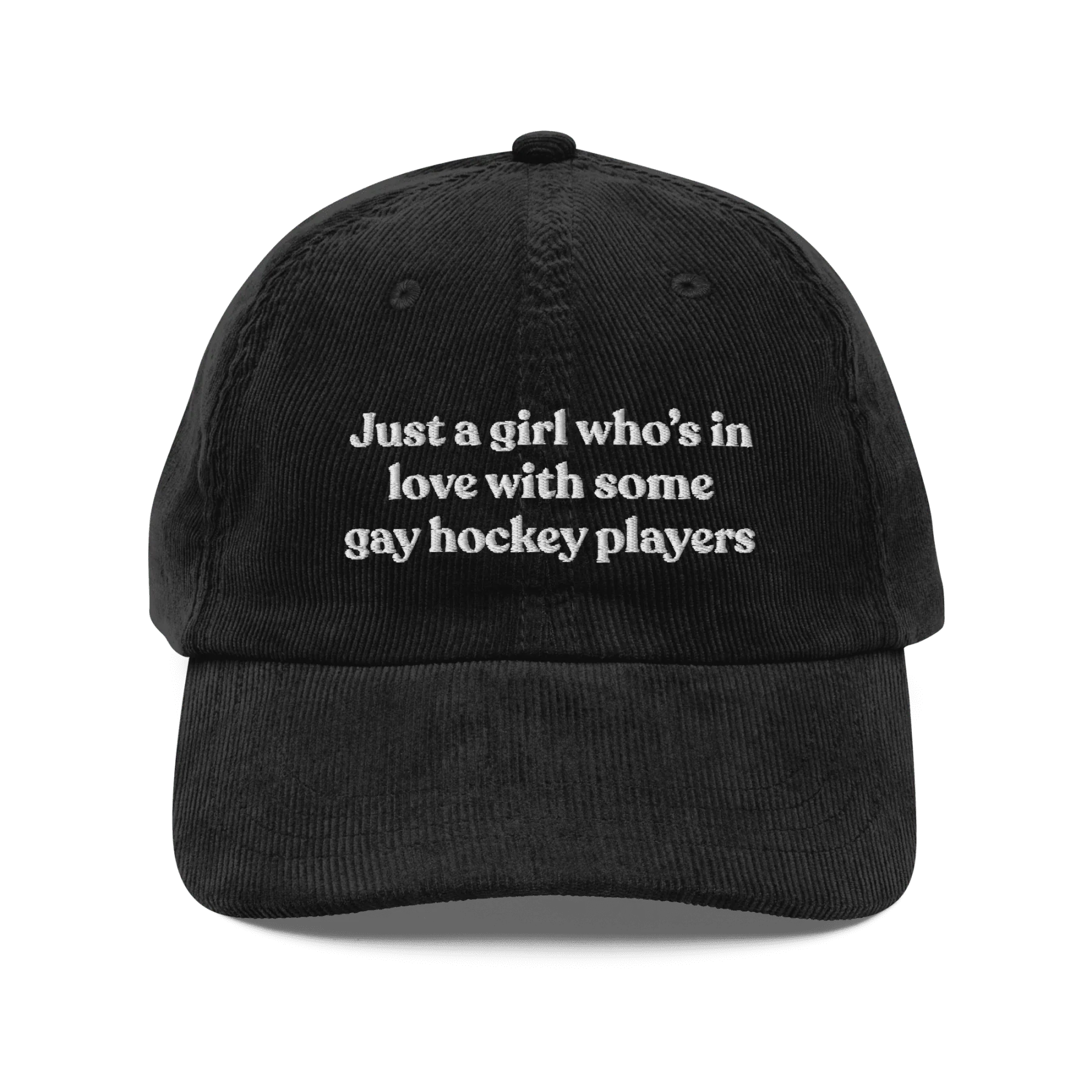 Just a girl who’s in love with some gay hockey players Embroidered Hat