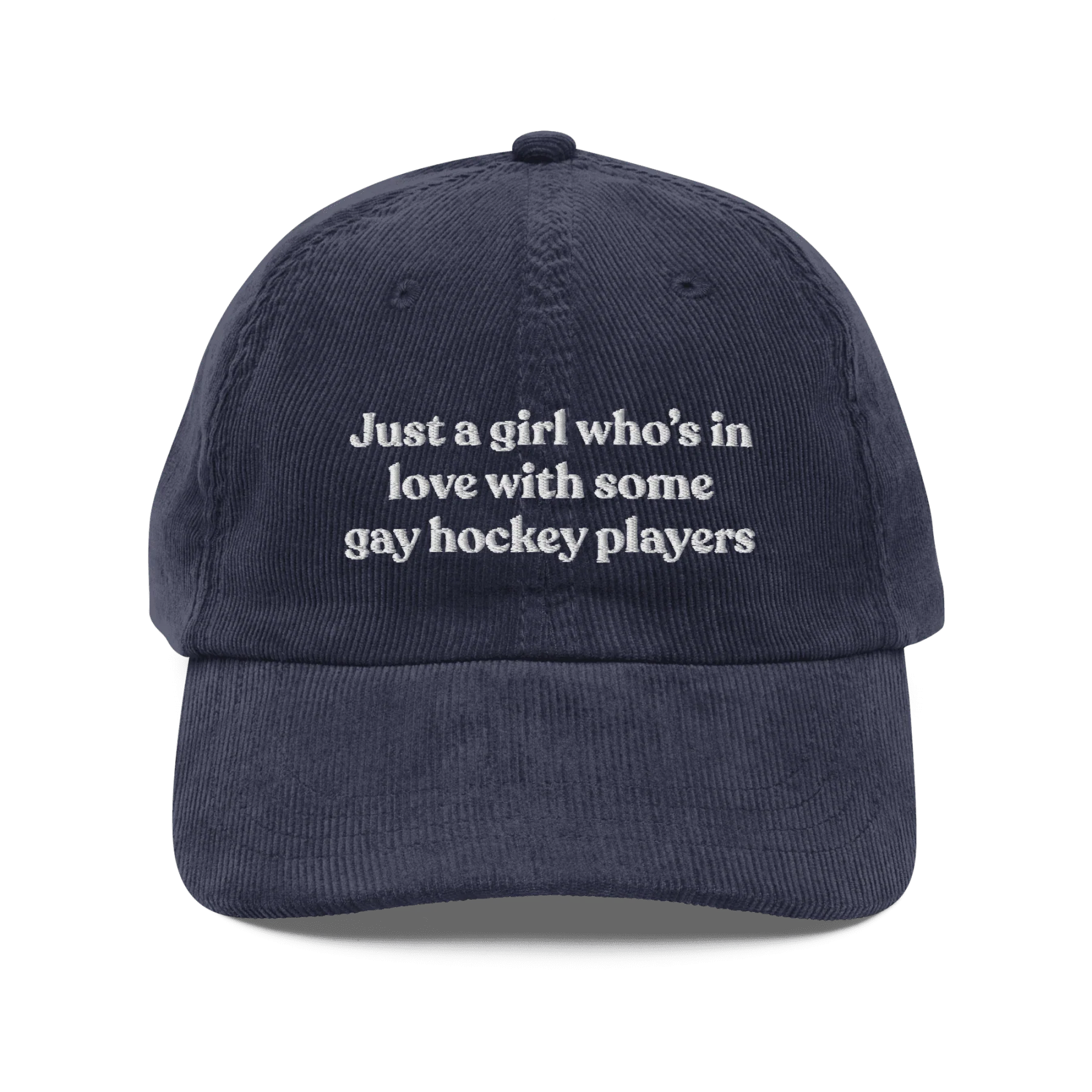 Just a girl who’s in love with some gay hockey players Embroidered Hat - Image 2