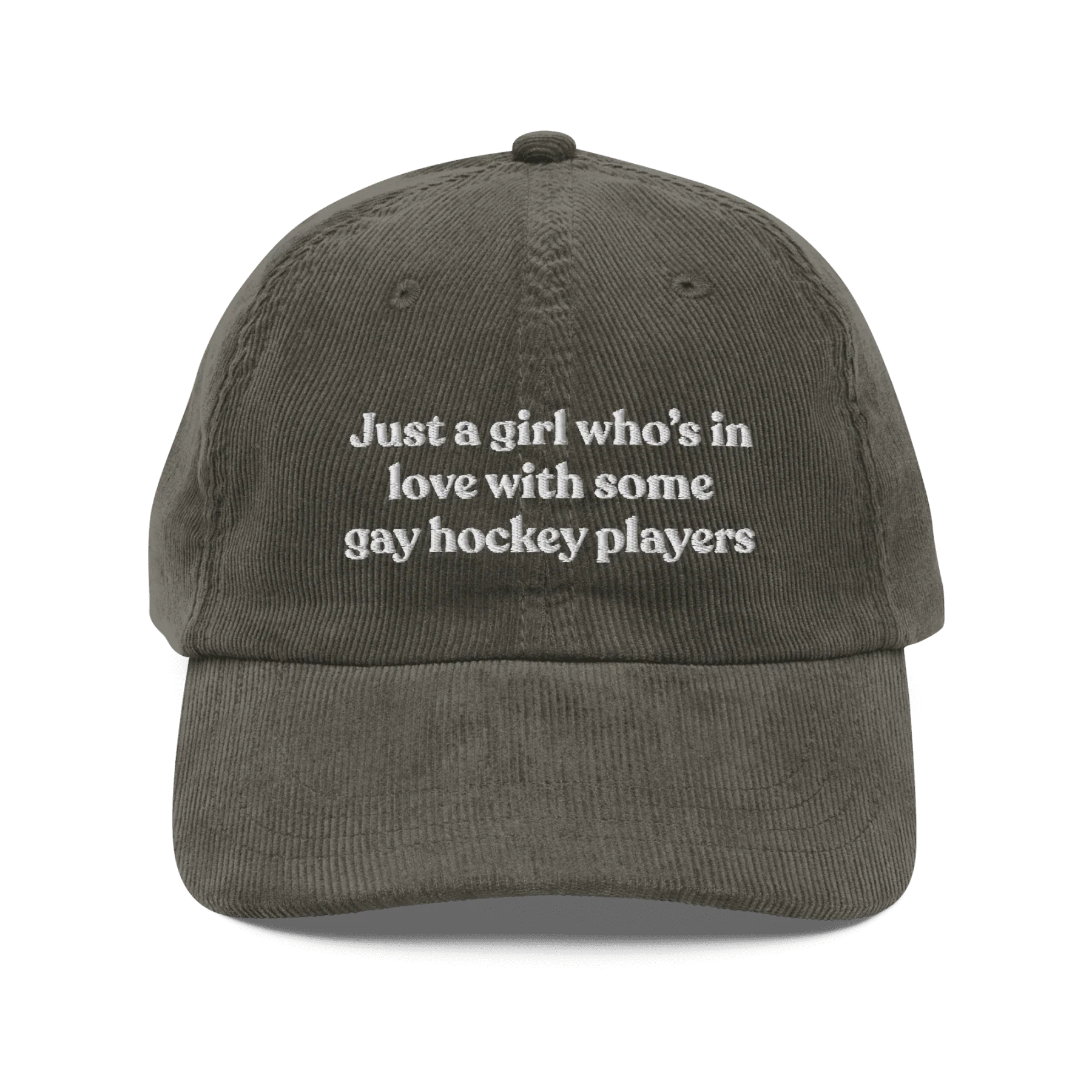 Just a girl who’s in love with some gay hockey players Embroidered Hat - Image 4