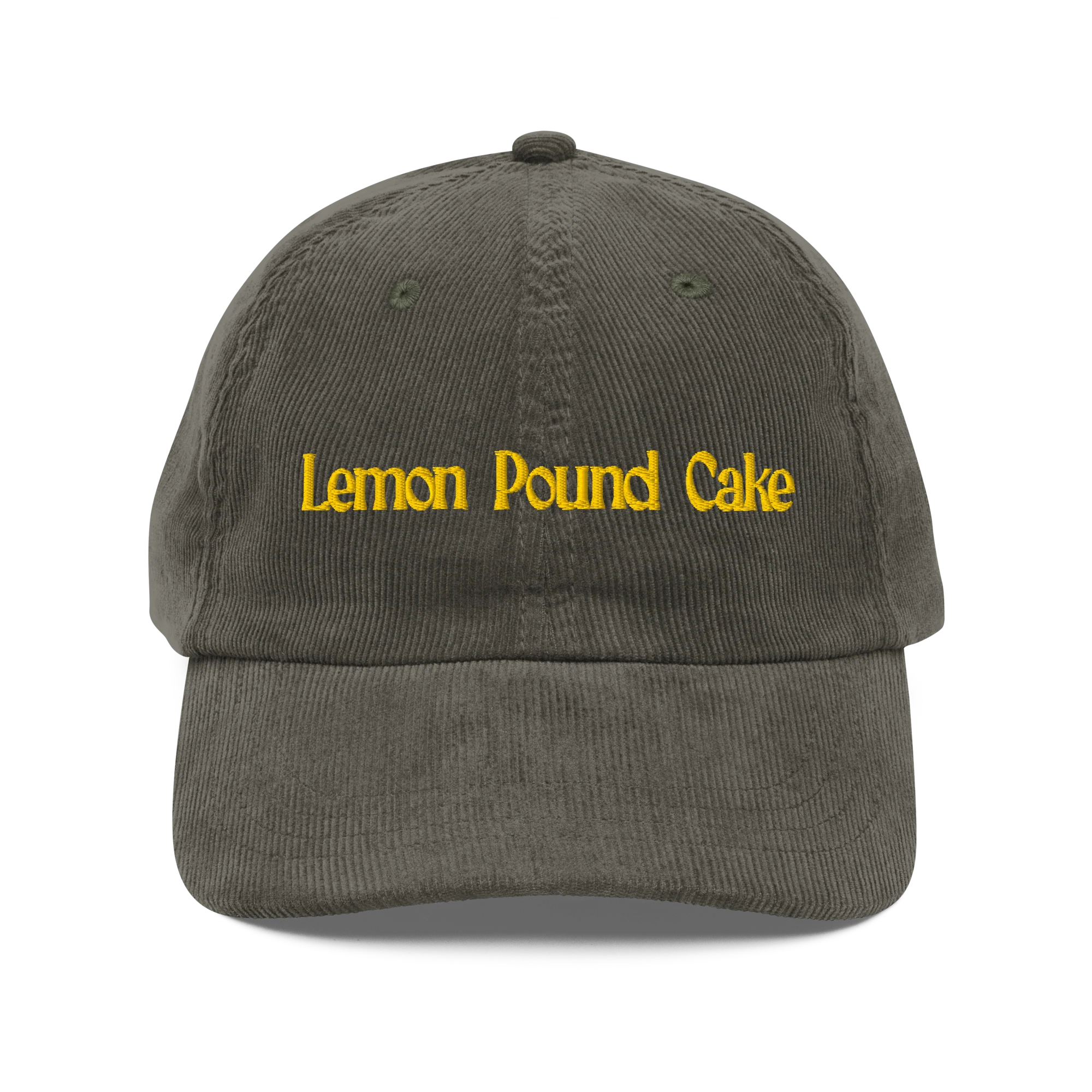 Lemon Pound Cake Embroidered Corduroy Hat