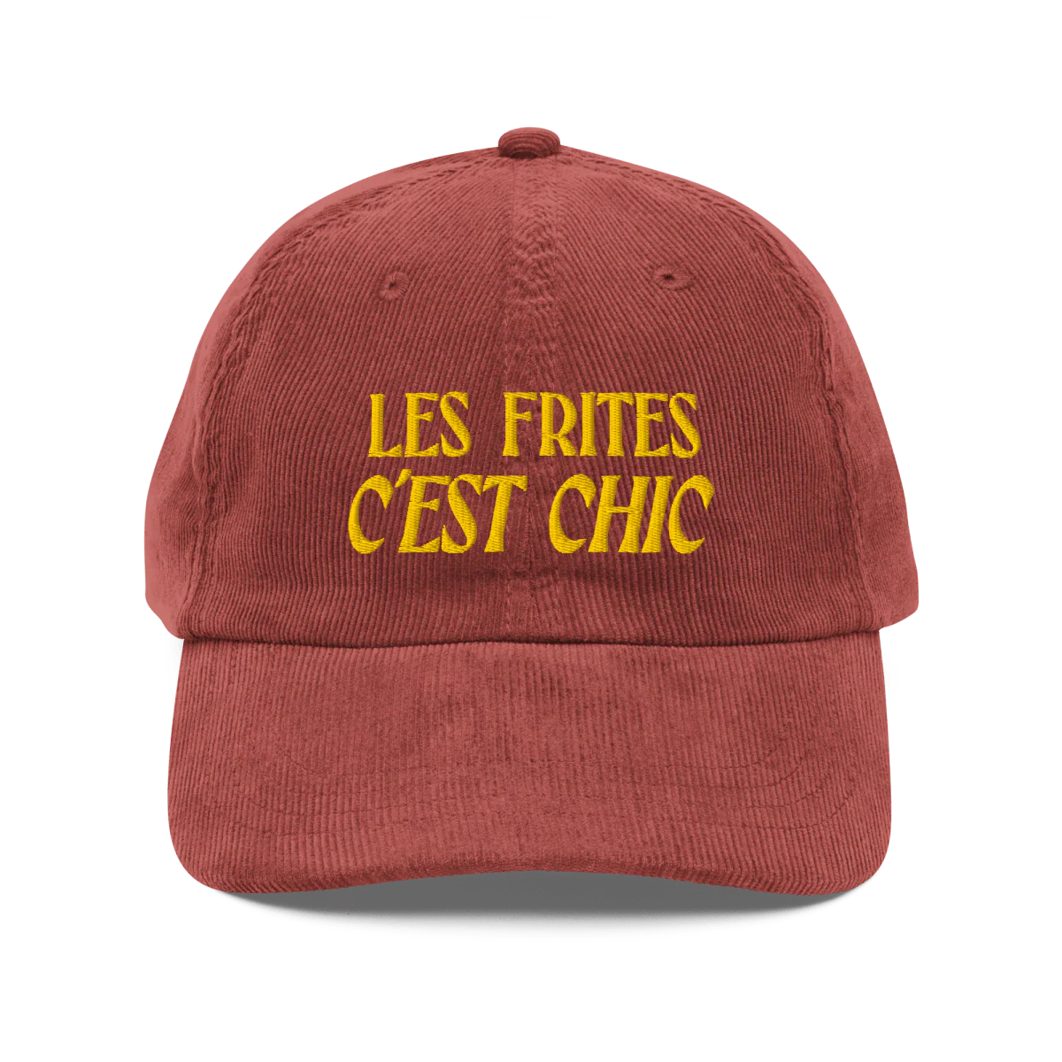 Les Frites, C'est Chic ๐ Embroidered Corduroy Hat - Image 4