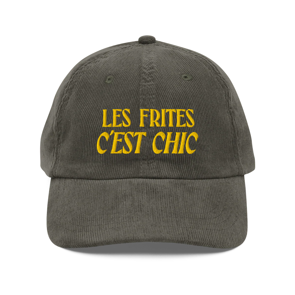 Les Frites, C'est Chic ๐ Embroidered Corduroy Hat - Image 5