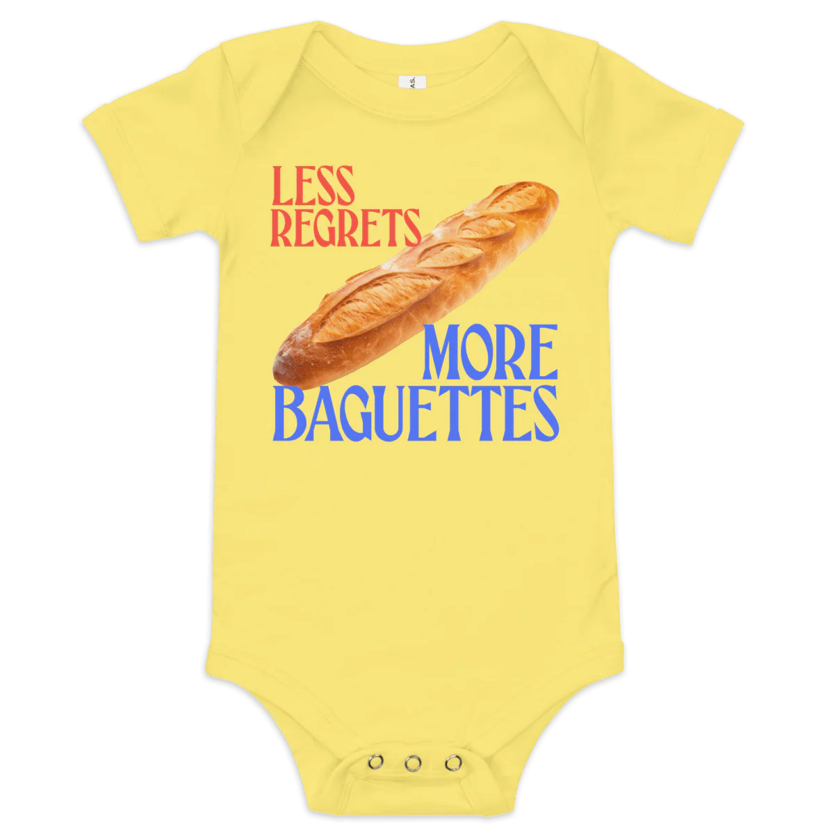 Less Regrets More Baguettes Baby Onesie - Image 3