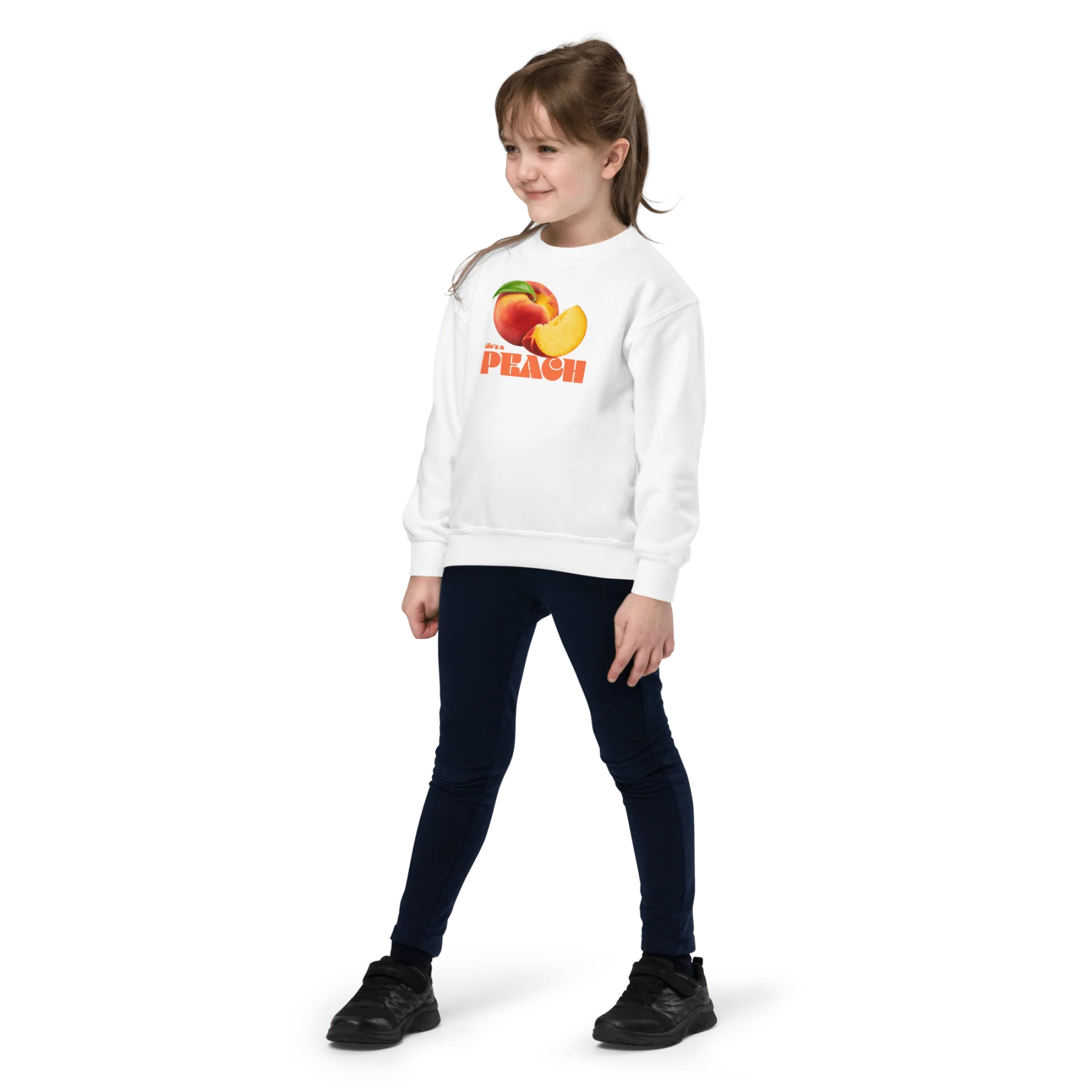 Life's a Peach 🍑 Youth Kids Sweatshirt - Image 2