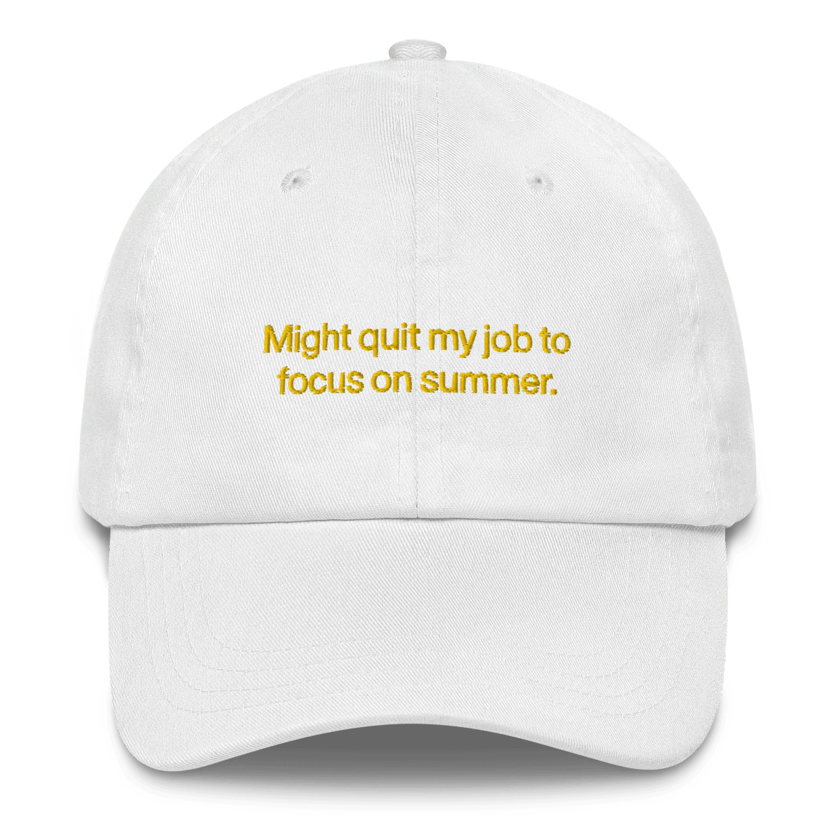 Might quit my job to focus on summer Embroidered Hat
