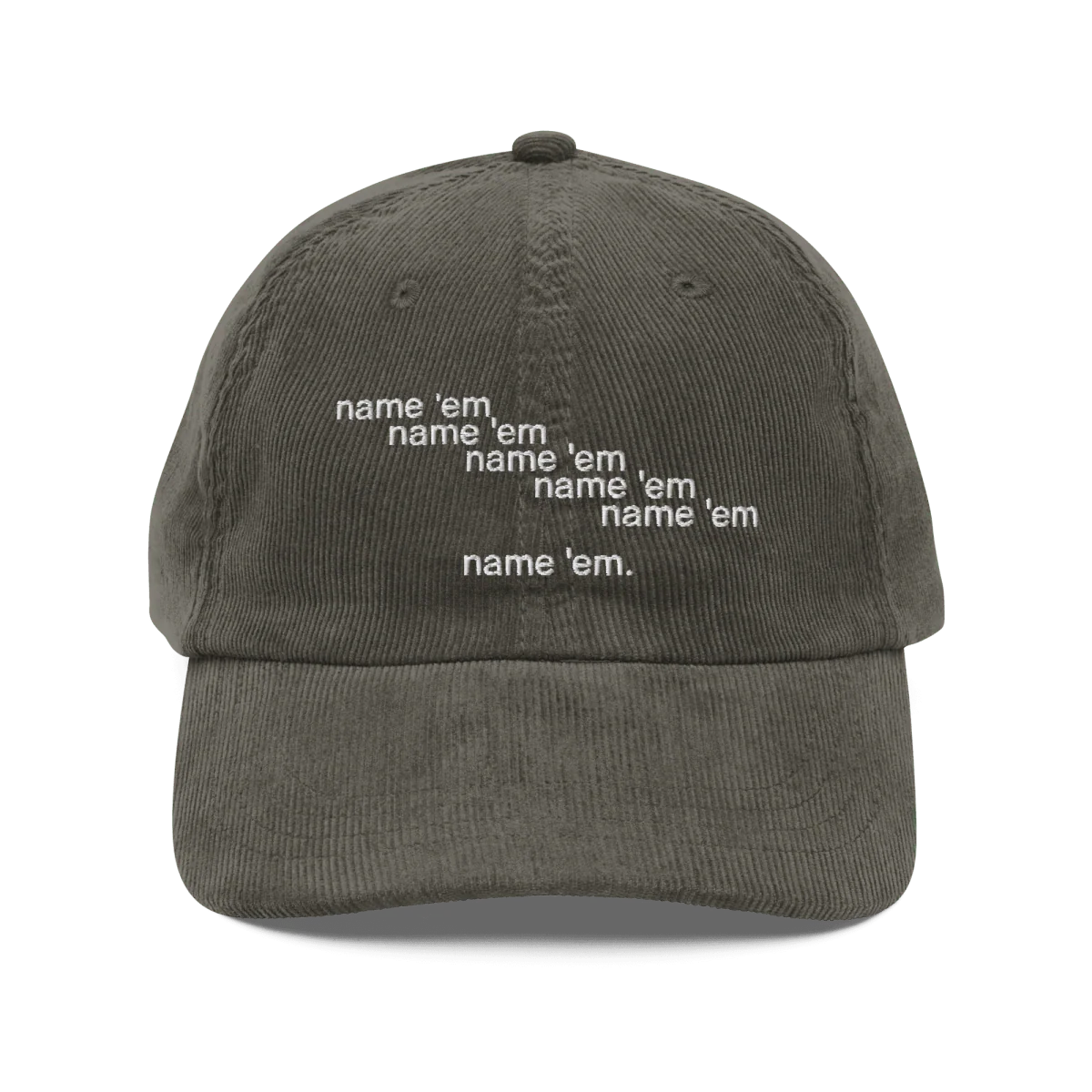 Name 'em (x6) Embroidered Corduroy Hat - Image 3