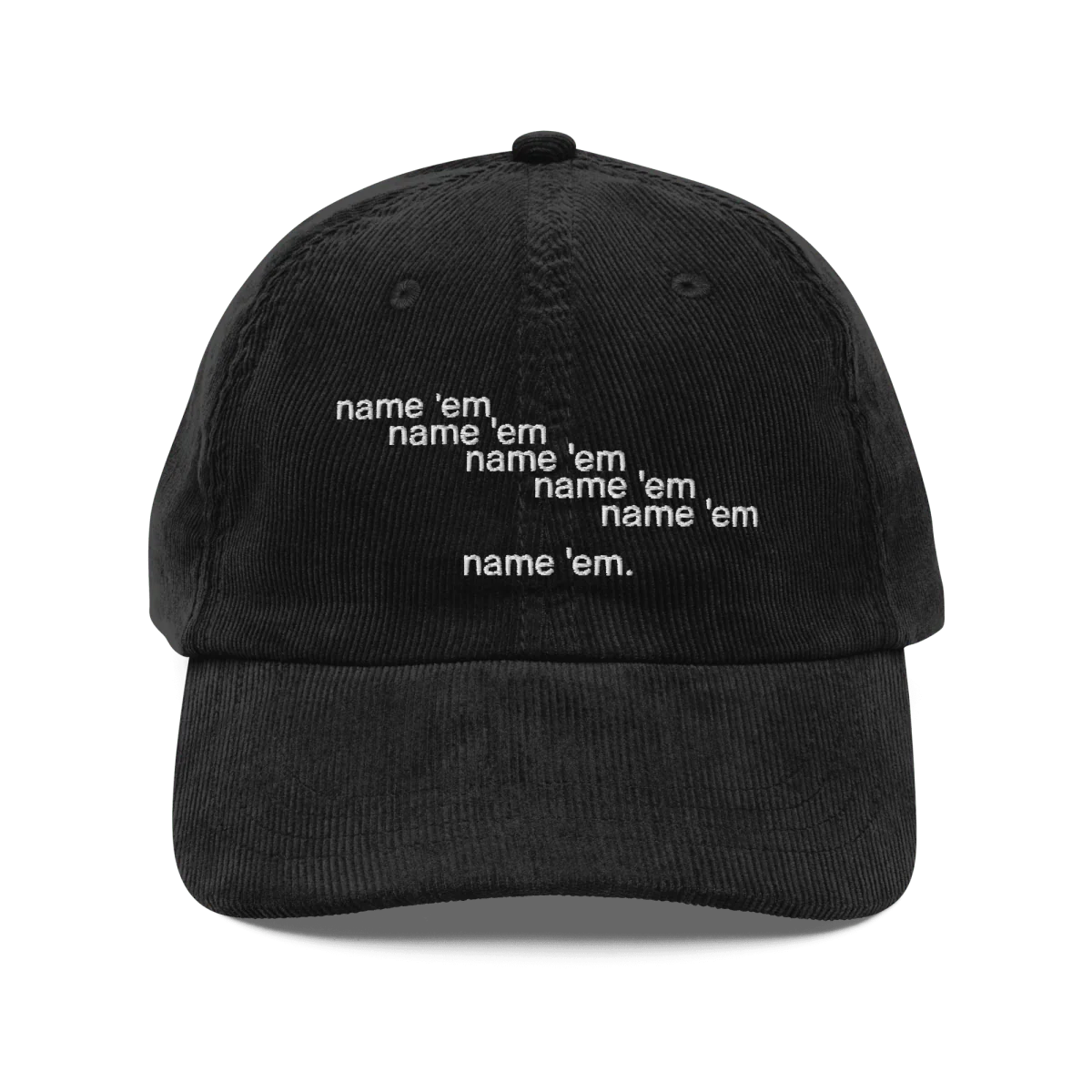 Name 'em (x6) Embroidered Corduroy Hat - Image 4