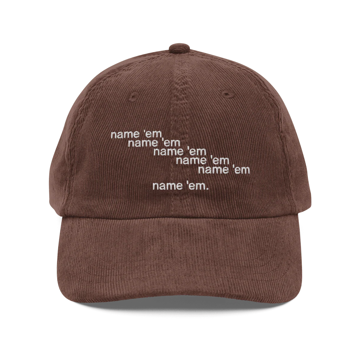 Name 'em (x6) Embroidered Corduroy Hat - Image 5