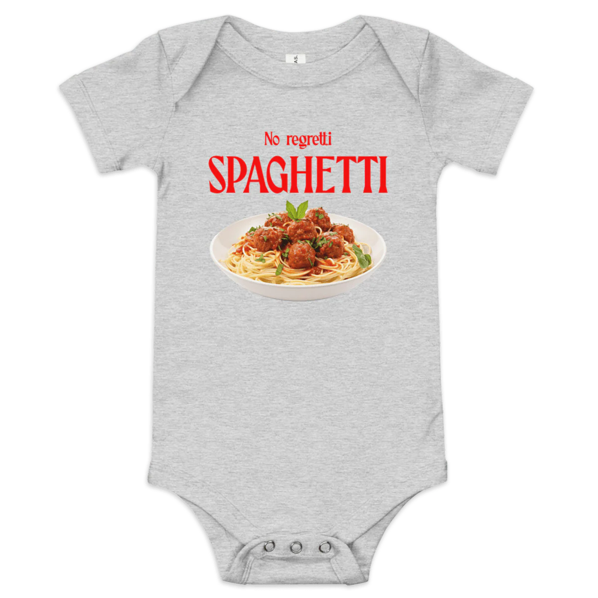 No Regretti Spaghetti Baby Onesie - Image 4