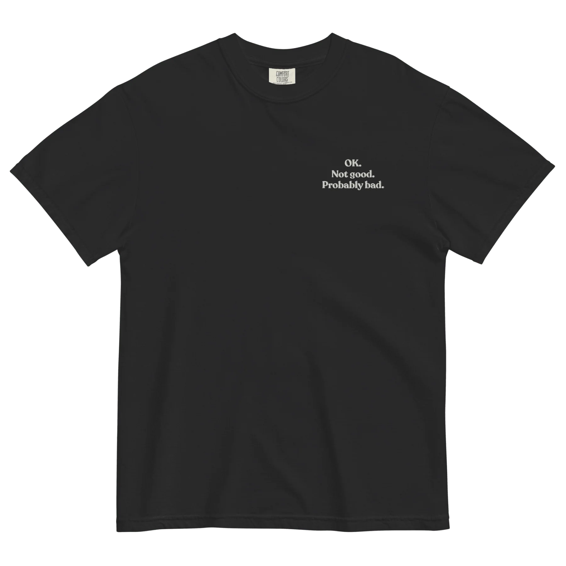 OK. Not Good. Probably Bad. Embroidered T-Shirt