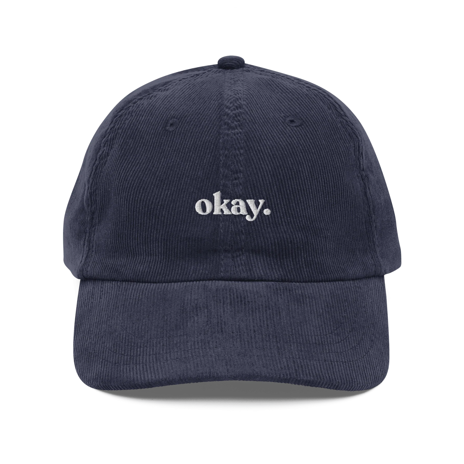 Okay. Embroidered Corduroy Hat - Image 2