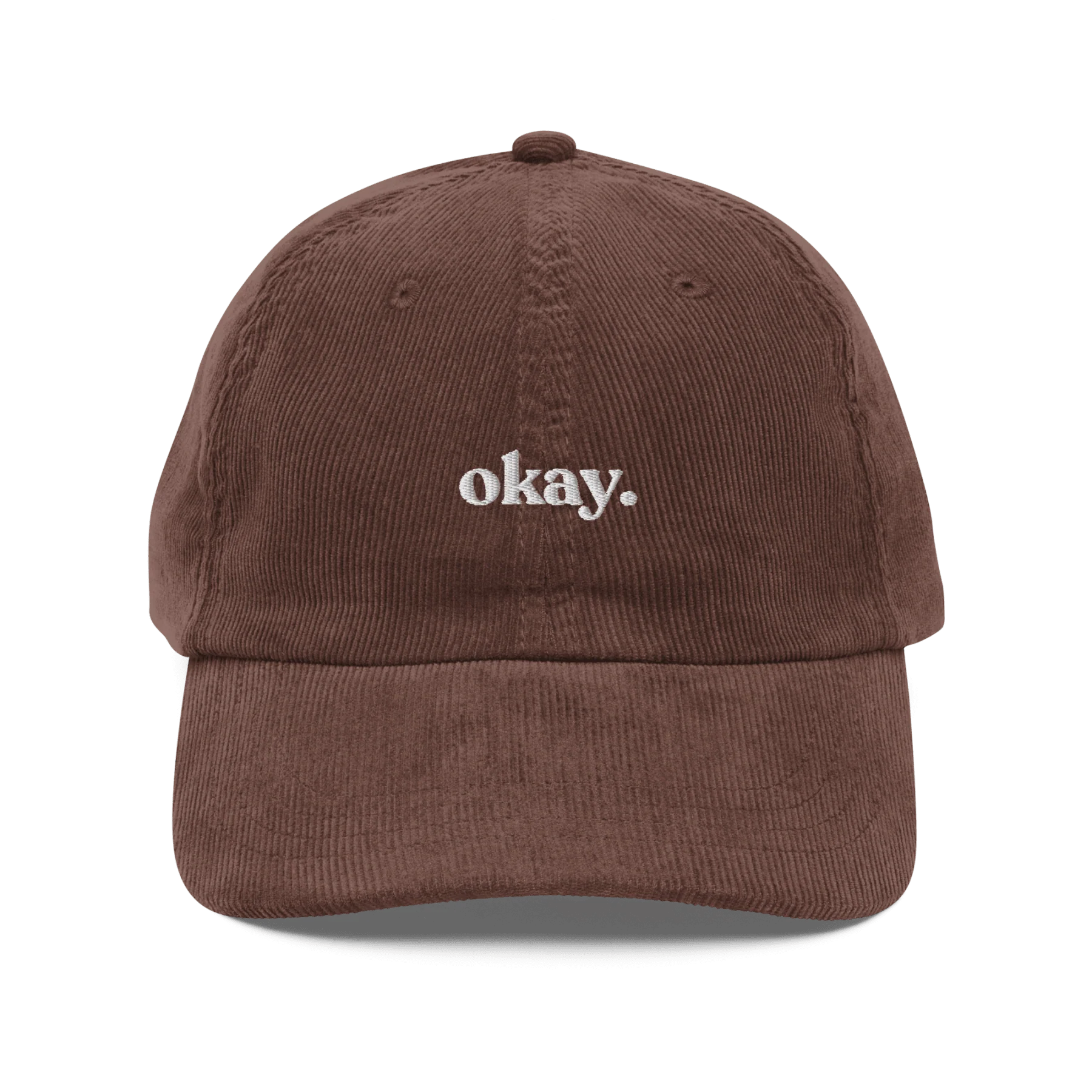 Okay. Embroidered Corduroy Hat - Image 3