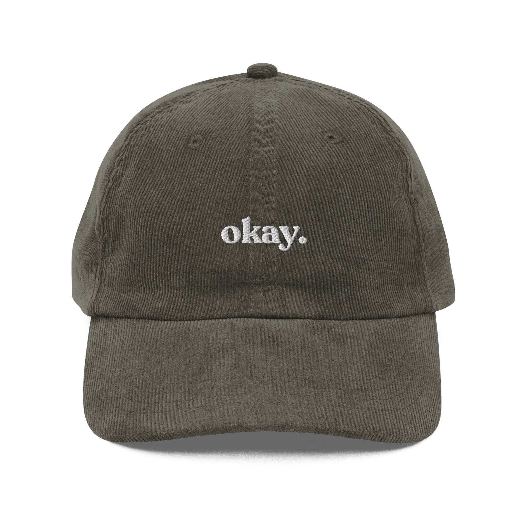 Okay. Embroidered Corduroy Hat - Image 4
