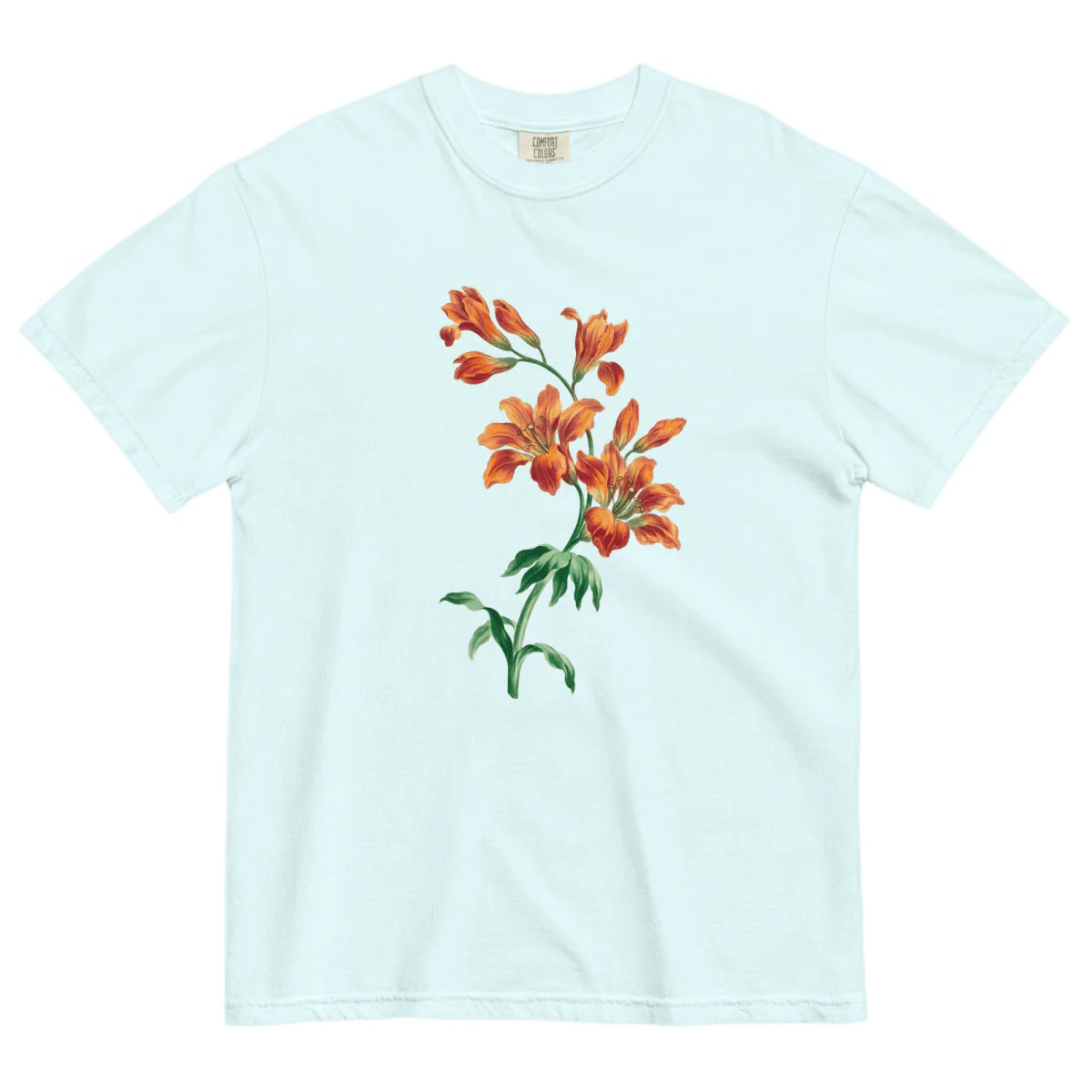 Orange Tiger Lily Flower Shirt - Image 6