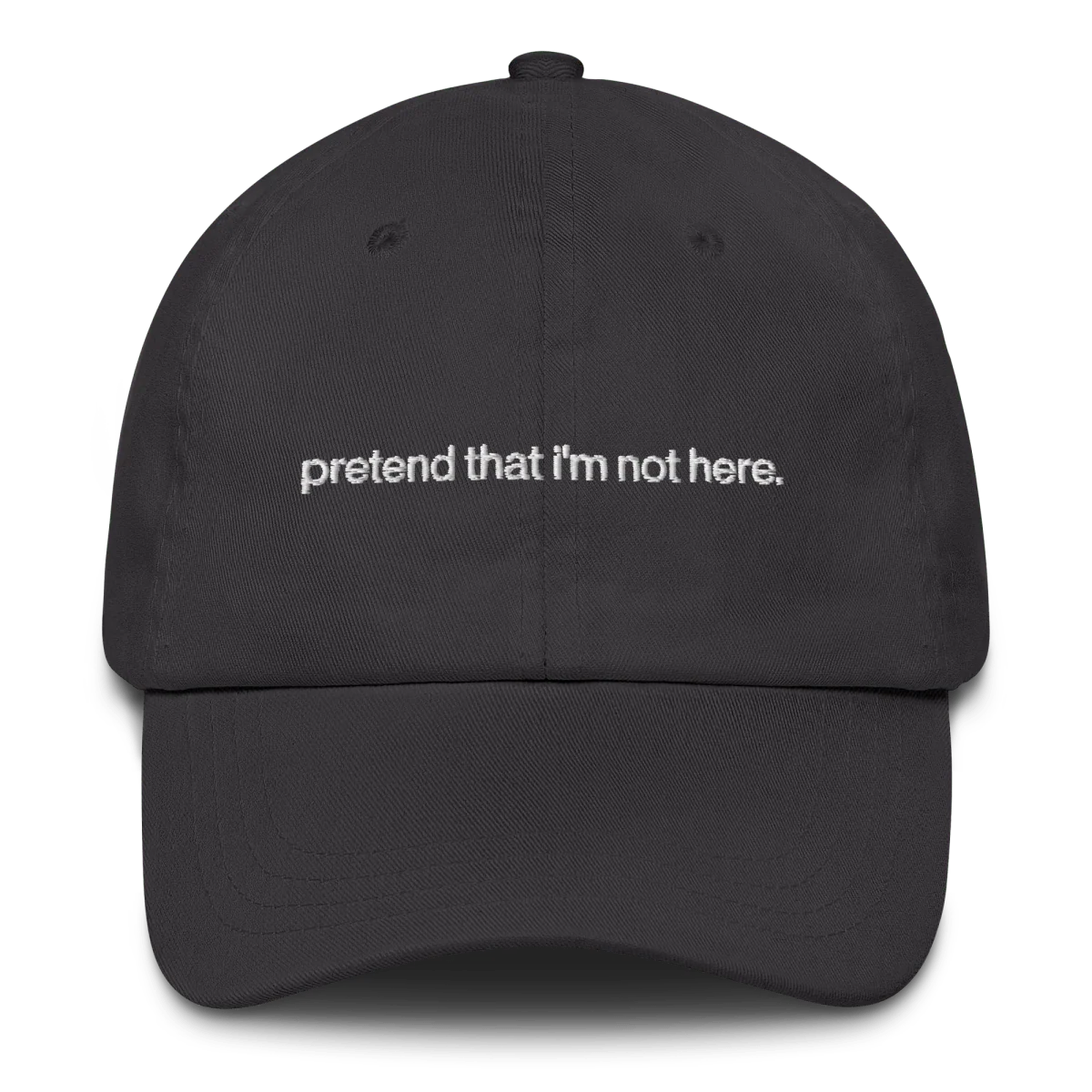 Pretend that I'm not here. Embroidered Hat - Image 4