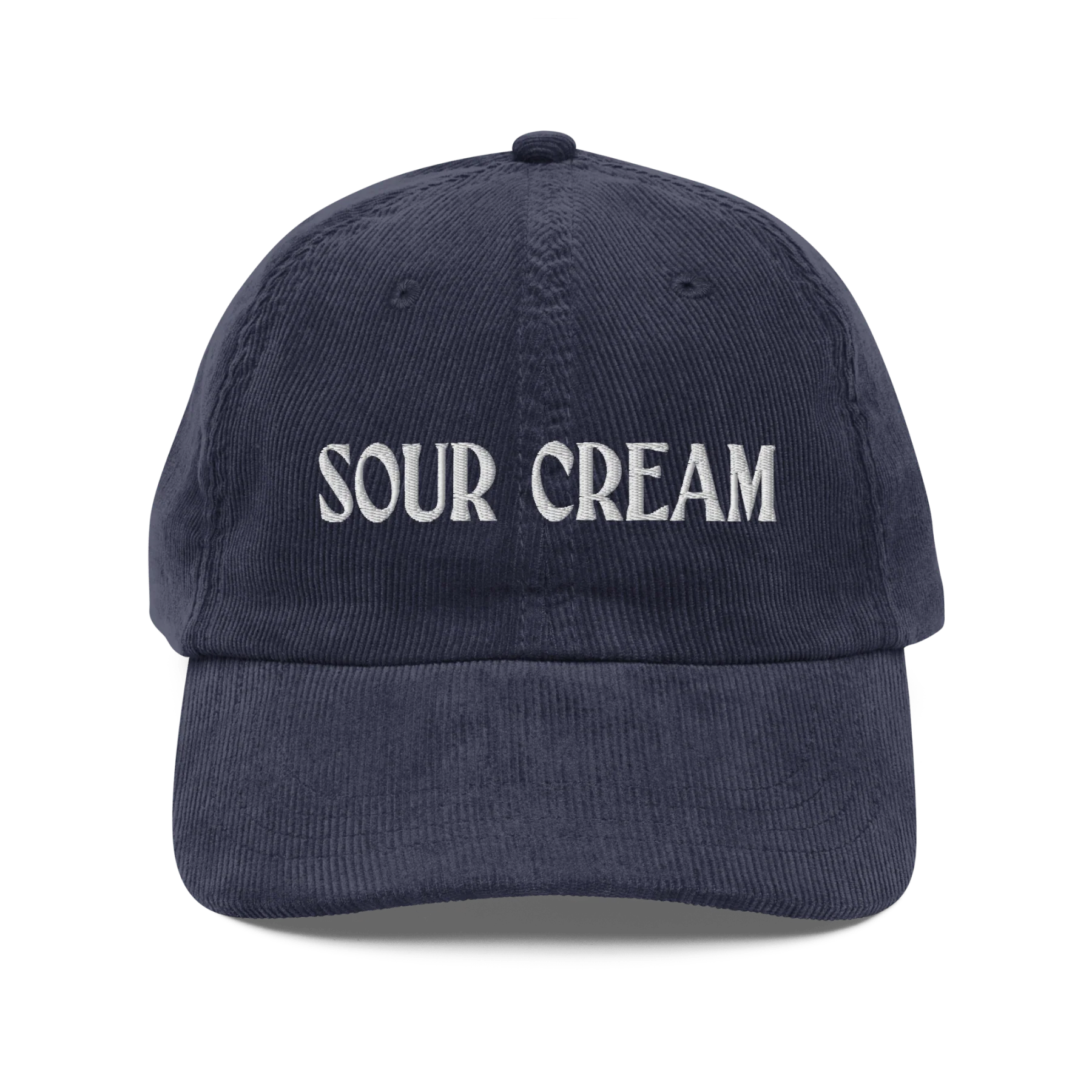 Sour Cream Embroidered Corduroy Hat - Image 2