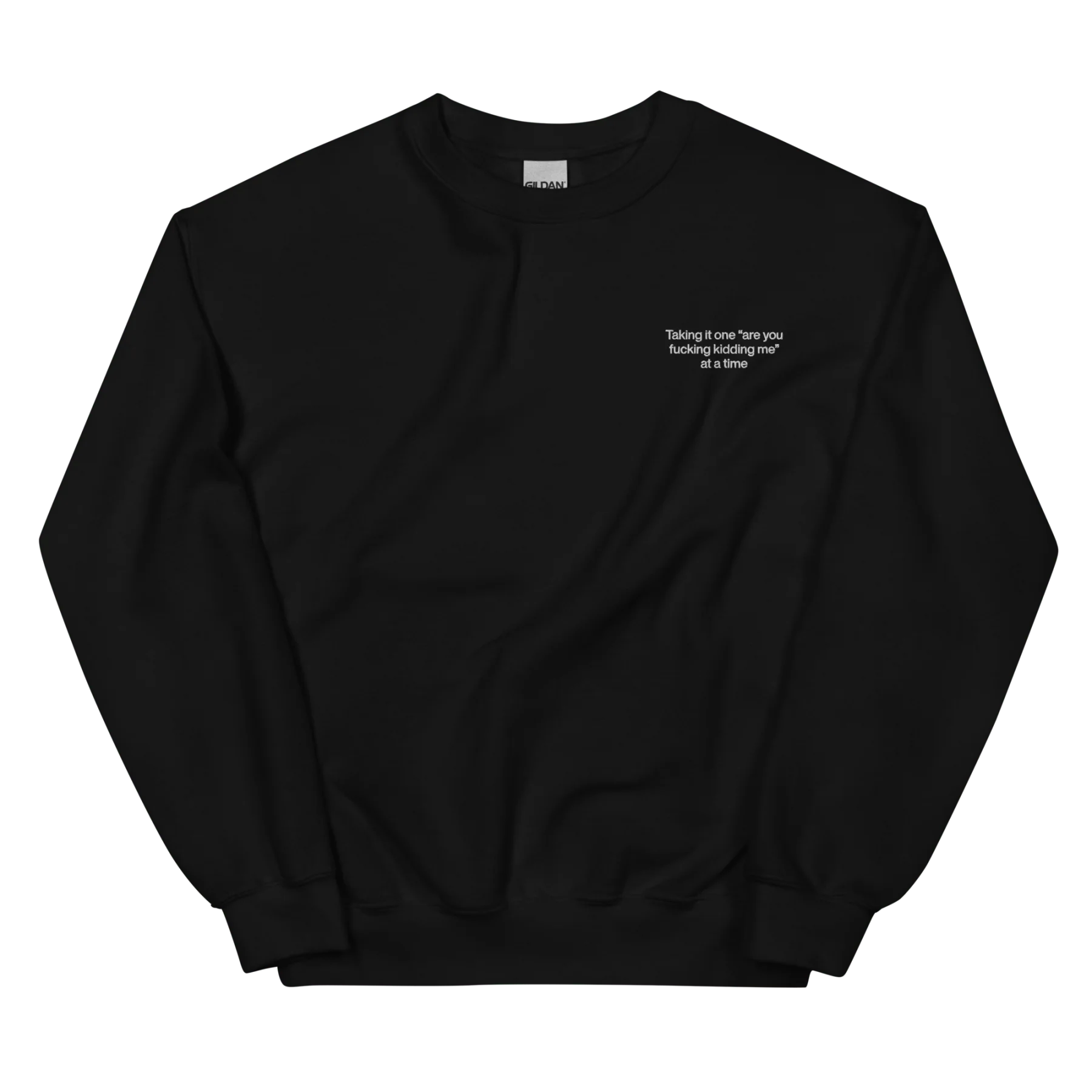 Taking it one "are you fucking kidding me" at a time Embroidered Sweatshirt - Image 2