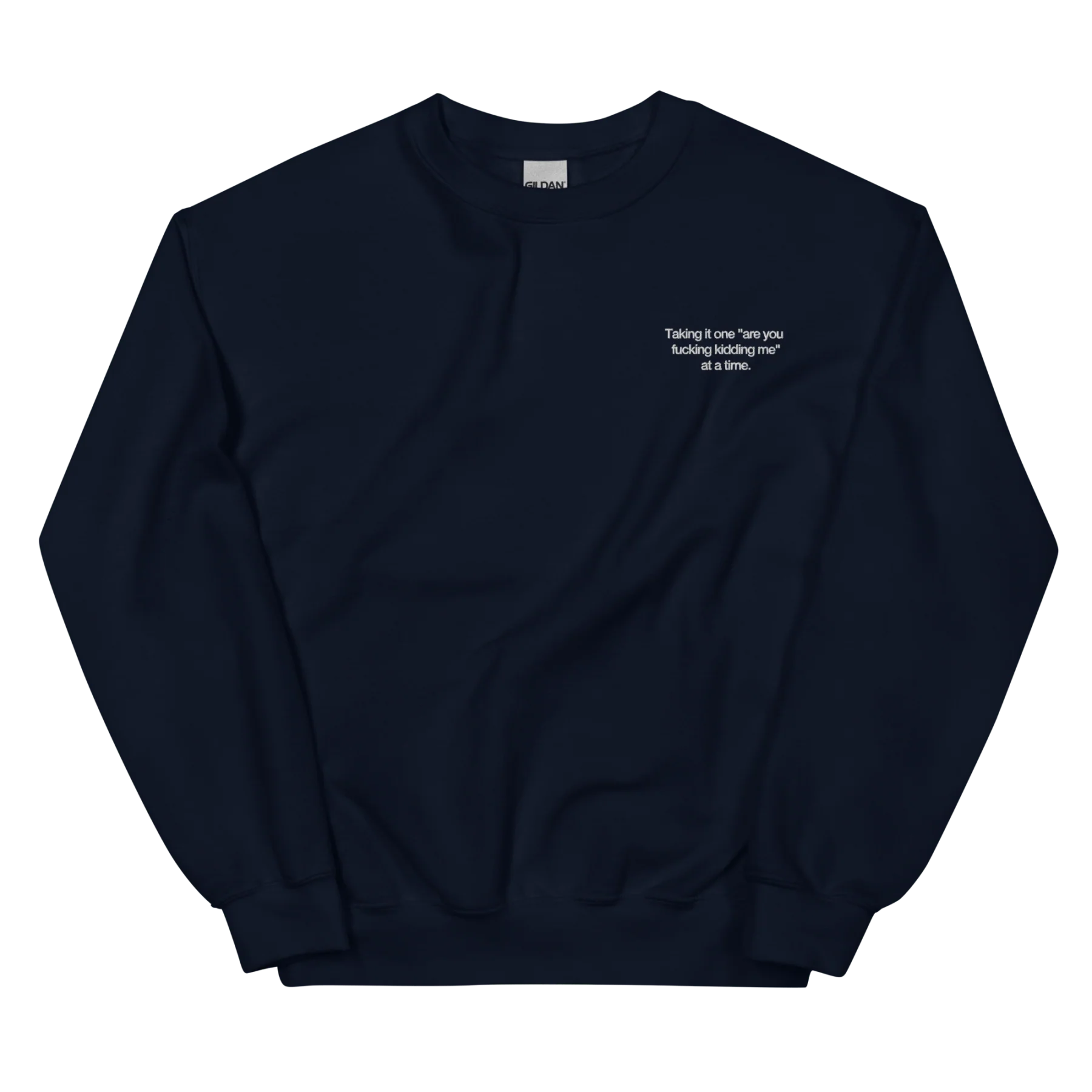 Taking it one "are you fucking kidding me" at a time Embroidered Sweatshirt - Image 6