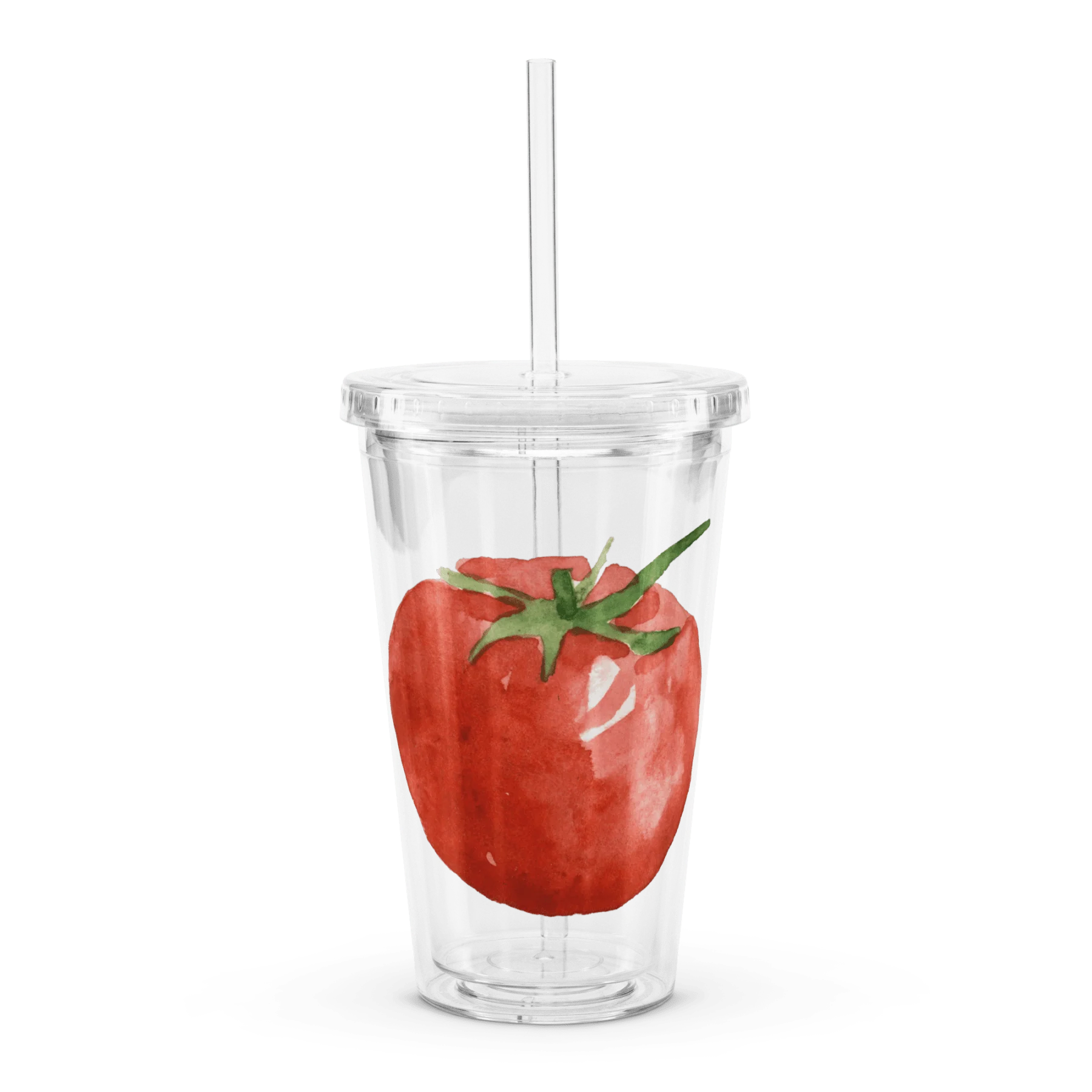 Tomato 🍅 Clear Plastic Tumbler