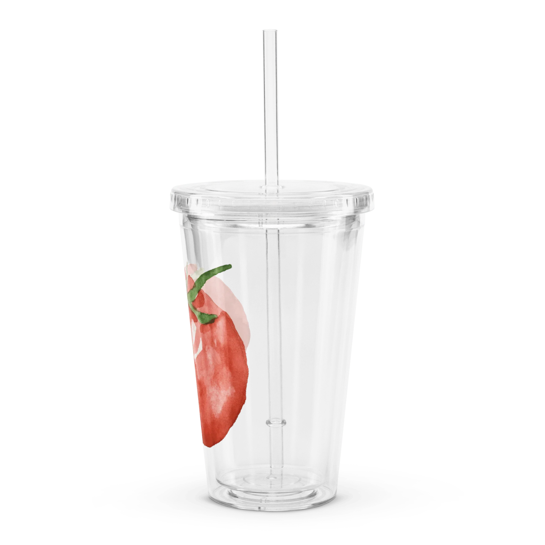 Tomato 🍅 Clear Plastic Tumbler - Image 3