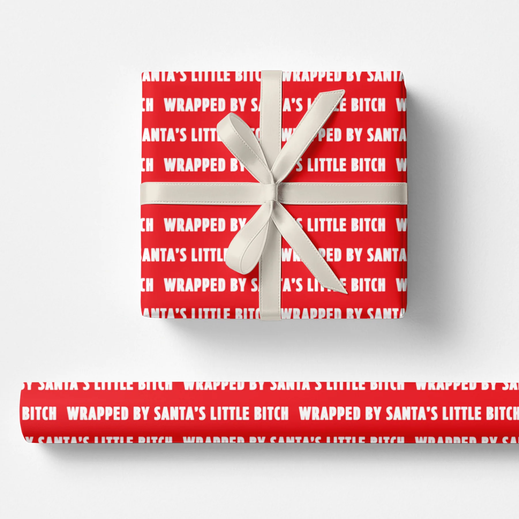 Wrapped by Santa's Little Bitch Wrapping Paper - Image 2