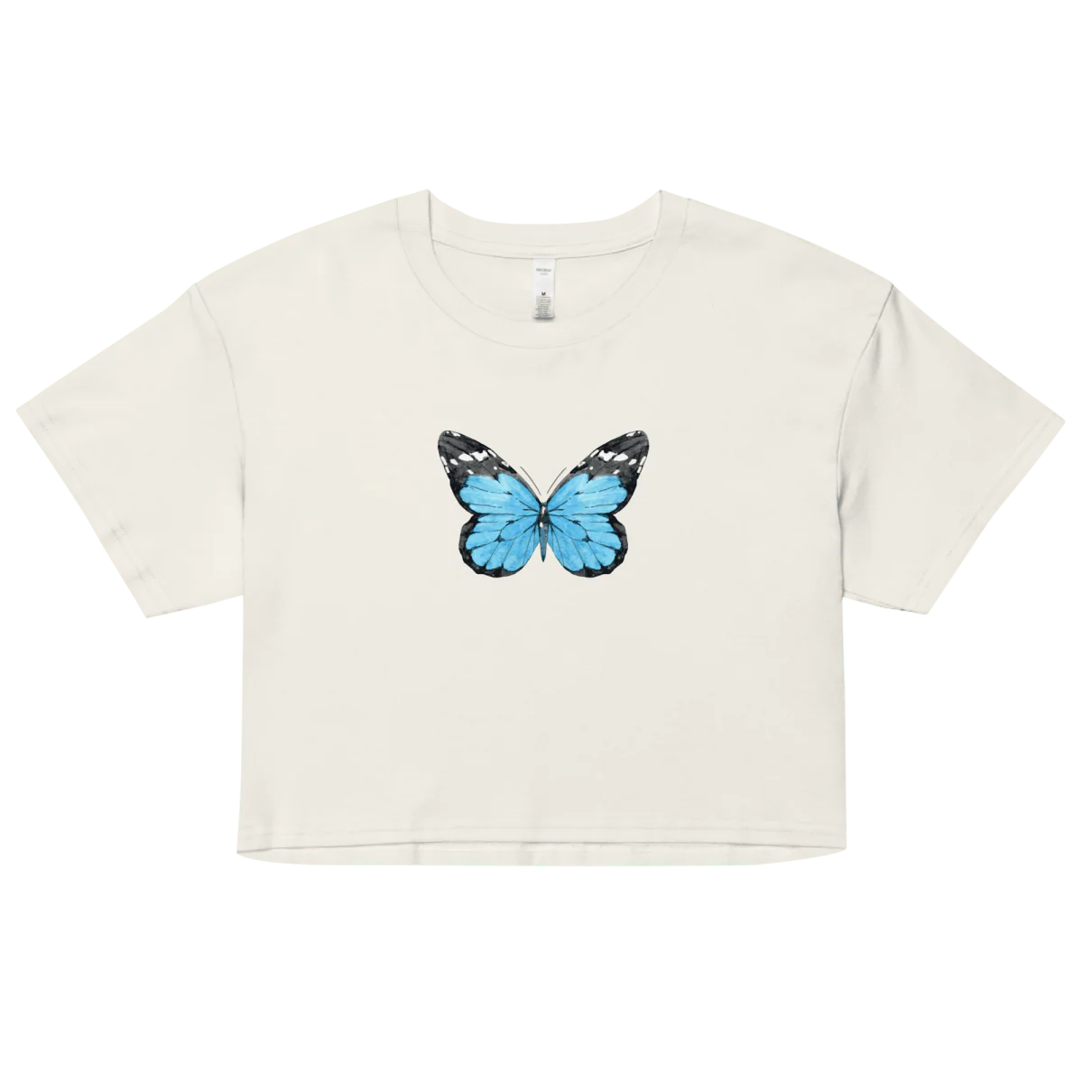 Blue Butterfly Crop Top - Image 2